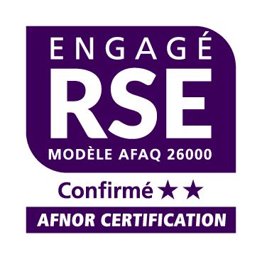 Label engagé RSE, confirmé 2 étoiles. modèle AFNAQ 26000