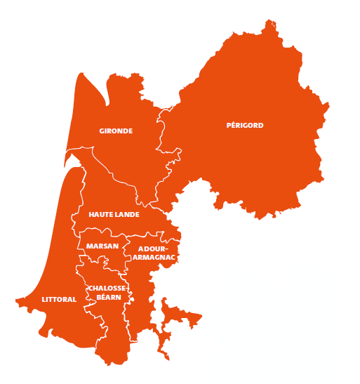 Carte de nos sections territoriales