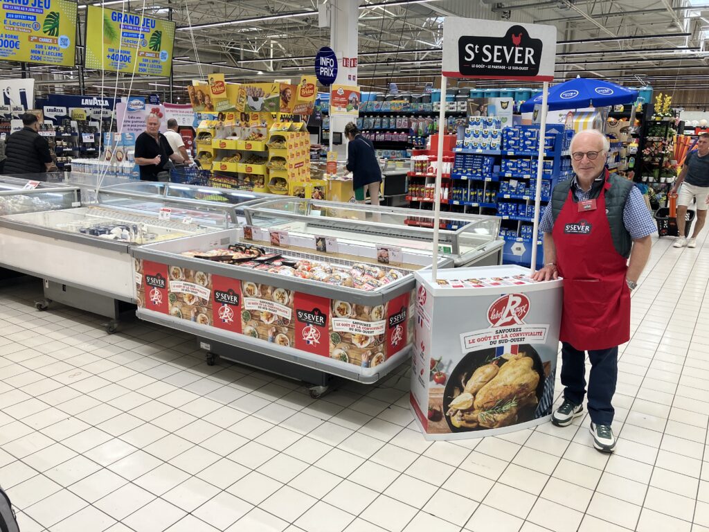 supermarché, un agriculteur avec un tablier St SEVER